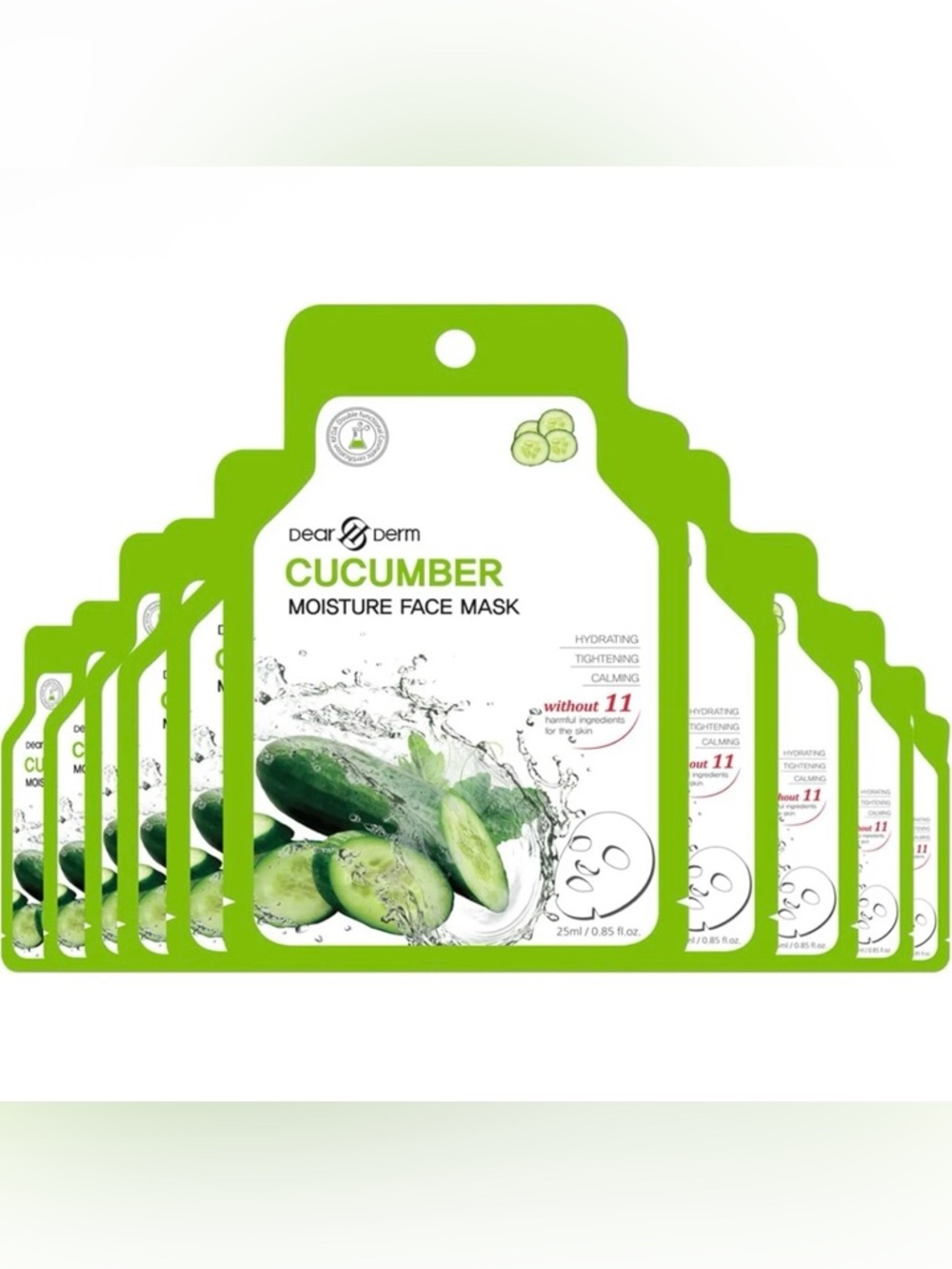10pack Cucumber Moisture Face Masks